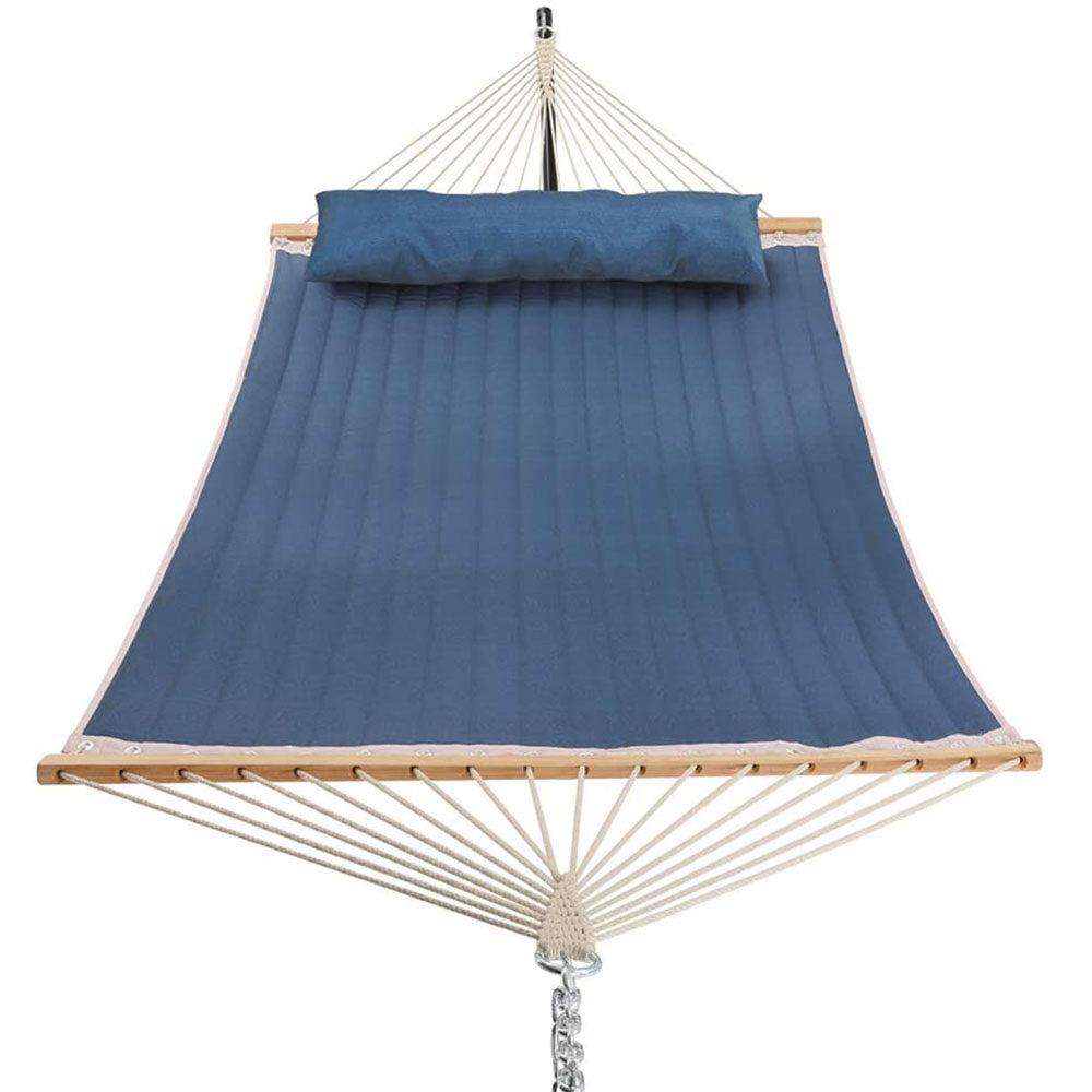 Quilted Hammock With Wooden Spreader Bar