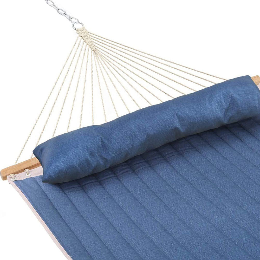 Quilted Hammock With Wooden Spreader Bar